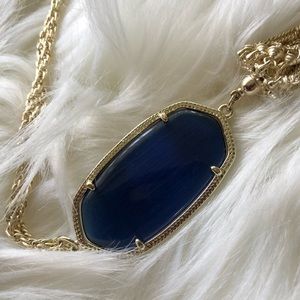 Kendra Scott Navy Blue Cats Eye Rayne Necklace